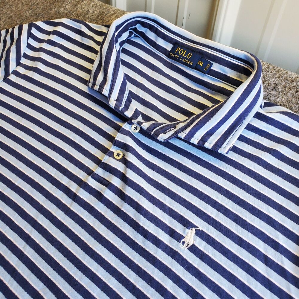 Polo Ralph Lauren Classic Fit Polo Men’s XXL Blue Striped Short Sleeve